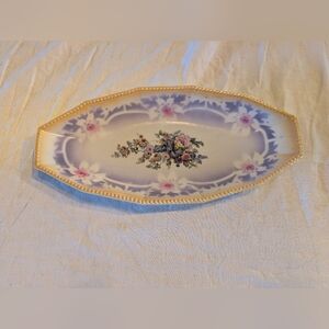 2/30$ Vintage Porcelain Floral Trinket Dish in Lavender, Pink and Gold